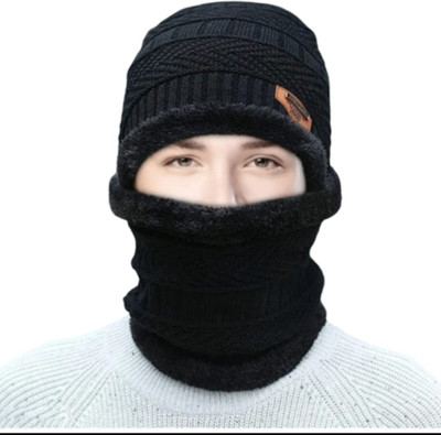 cilop Printed, Embellished, Embroidered, Geometric Print Beanie Cap