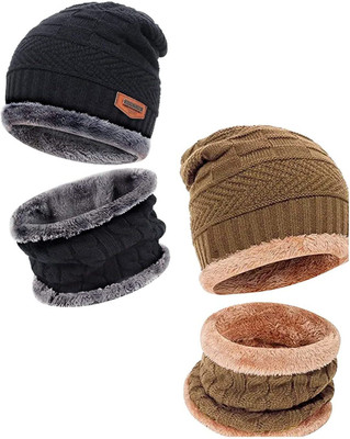 Chitransh Solid Beanie Cap(Pack of 3)