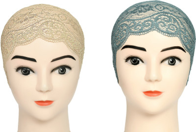 Sk world Self Design Skull Cap Cap(Pack of 2)