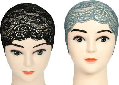 Sk world Self Design Skull Cap Cap(Pack of 2)
