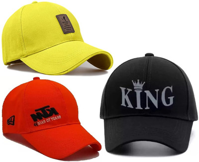 CLASSYMESSI Solid, Self Design, Embroidered Sports/Regular Cap Cap(Pack of 3)