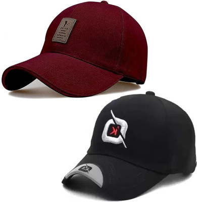 selloria Solid, Self Design, Embroidered Sports/Regular Cap Cap(Pack of 2)