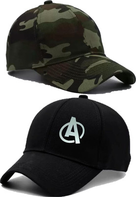 blutech Solid, Self Design Sports/Regular Cap Cap(Pack of 2)
