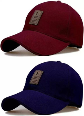 Nk tip top Solid, Applique Sports/Regular Cap Cap(Pack of 2)