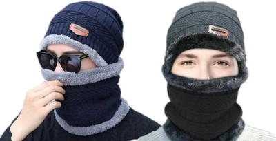 ARTHOMEINDIA Solid Beanie Cap(Pack of 2)
