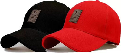 RD YTR Embellished, Self Design, Solid, Striped Sports/Regular Cap Cap(Pack of 2)