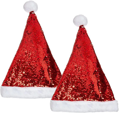 TIED RIBBONS Woven Santa Cap Cap(Pack of 2)