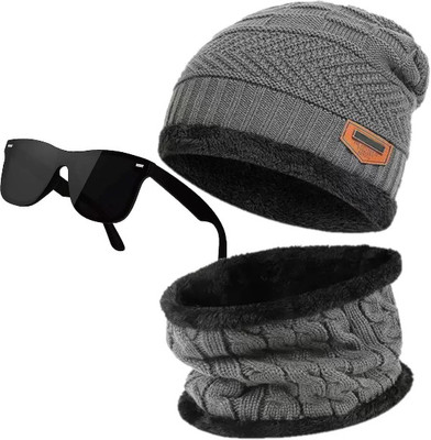 MONI FIY Solid Beanie Cap(Pack of 3)