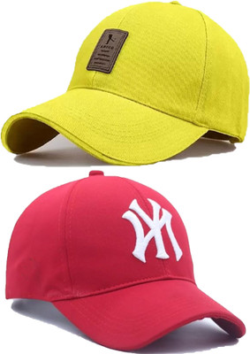 CLASSYMESSI Solid, Self Design, Embroidered Sports/Regular Cap Cap(Pack of 2)