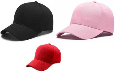 EDENSCOPE Solid Sports/Regular Cap Cap(Pack of 3)