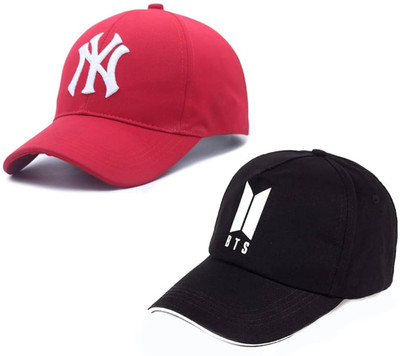 blutech Solid, Self Design, Embroidered Sports/Regular Cap Cap(Pack of 2)