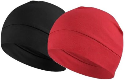 HEENA HOSIERY Solid Skull Cap Cap(Pack of 2)