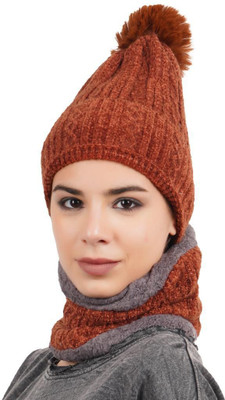 GLAMHOOD Self Design Beanie Cap(Pack of 2)