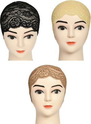 DCENT KRAFT Floral Print Skull Cap Cap(Pack of 3)