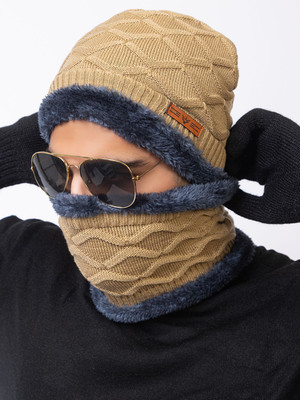 AMOLDO Self Design, Solid, Solid, Woven Beanie Cap