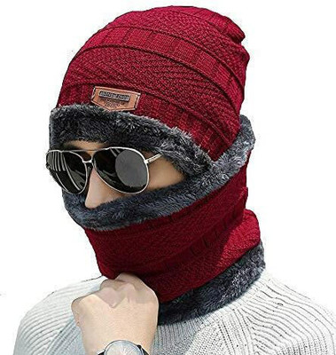 Bhagwati Enterprises Woven Beanie Cap(Pack of 2)