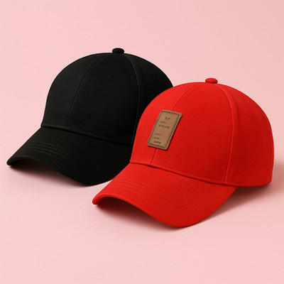 cap world Embroidered, Self Design, Solid Sports/Regular Cap Cap(Pack of 2)