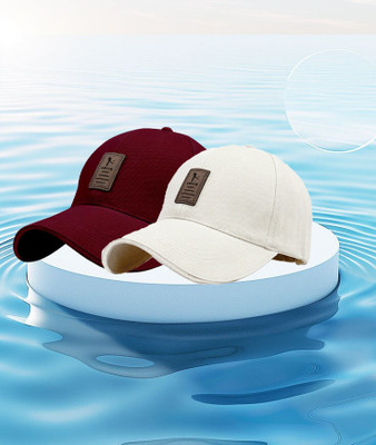 ALAMOS Self Design Sports/Regular Cap Cap(Pack of 2)