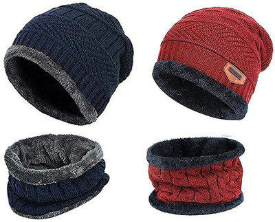 Mom Enterprises Solid Beanie Cap(Pack of 4)