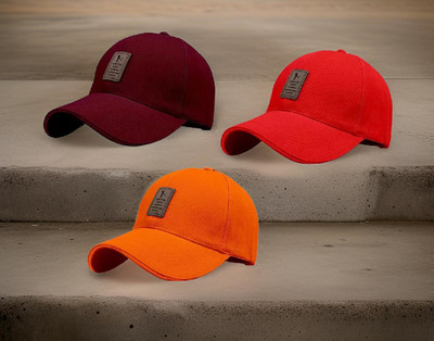 BLUCAPS Solid, Self Design Sports/Regular Cap Cap(Pack of 3)