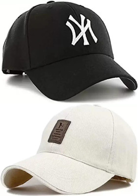 M John's Embroidered, Solid, Self Design Sports/Regular Cap Cap(Pack of 2)
