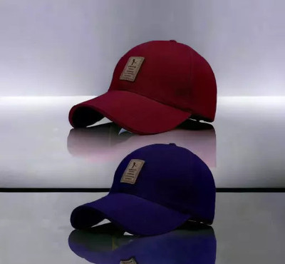 b for u Self Design, Solid Sports/Regular Cap Cap(Pack of 2)