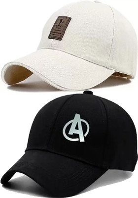 FD FLORIDA Printed, Solid, Self Design Sports/Regular Cap Cap(Pack of 2)