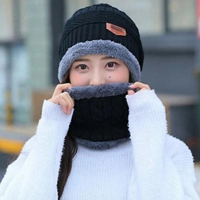 vactly Woven, Self Design Beanie Cap(Pack of 2)