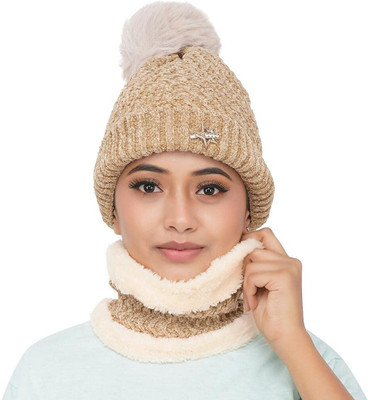 KHWAISH STORE Self Design Beanie Cap