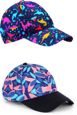Knotyy Printed, Self Design, Solid Sports/Regular Cap Cap(Pack of 2)