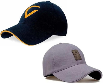 CLASSYMESSI Embroidered, Self Design, Solid Sports/Regular Cap Cap(Pack of 2)