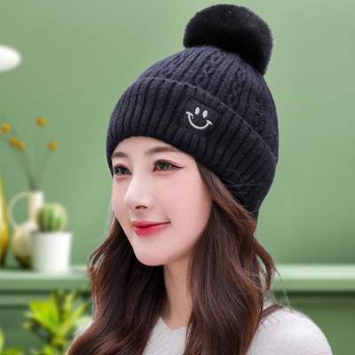 Highever Winter Woolen Warm Beanie (Fur Inside Soft Pompom on top) Winter caps for Women Beanie Cap