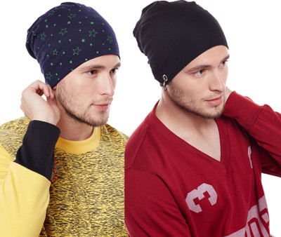 MACK JONNEY Solid Beanie Cap(Pack of 2)
