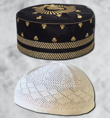 MUSMIR Solid Prayer Cap Cap(Pack of 2)