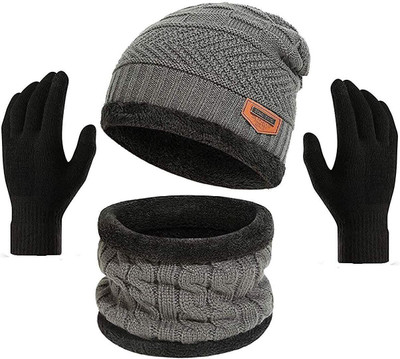 TruFlair Solid Beanie Cap(Pack of 3)