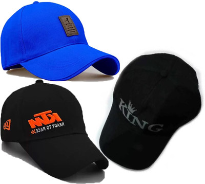 CLASSYMESSI Solid, Self Design, Embroidered Sports/Regular Cap Cap(Pack of 3)