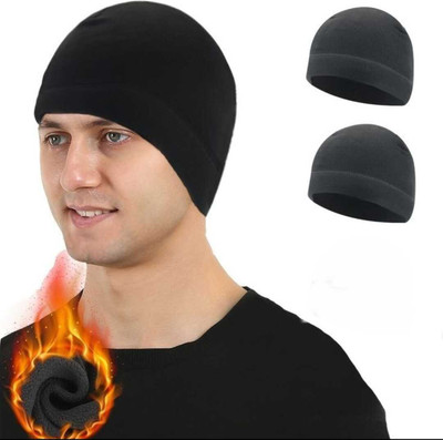 Maa Hosiery Solid Skull Cap Cap(Pack of 2)
