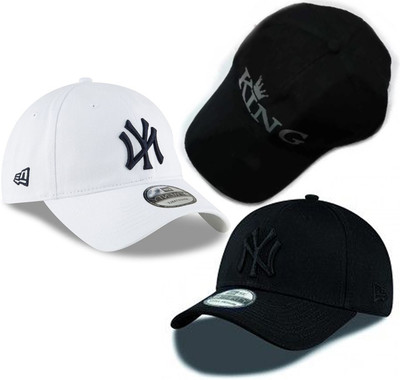 CLASSYMESSI Solid, Self Design, Embroidered Sports/Regular Cap Cap(Pack of 3)