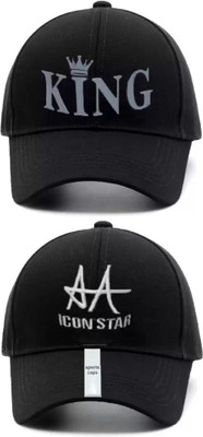 LUSHORA Self Design, Solid Sports/Regular Cap Cap(Pack of 2)