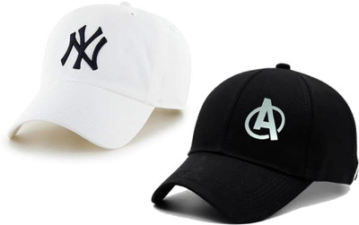 cap world Embroidered, Self Design, Solid Sports/Regular Cap Cap(Pack of 2)