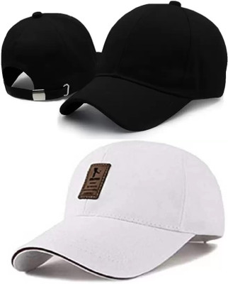 AADI M Self Design, Solid, Applique Sports/Regular Cap Cap(Pack of 2)