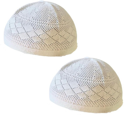 MUSMIR Self Design Prayer Cap Cap(Pack of 2)