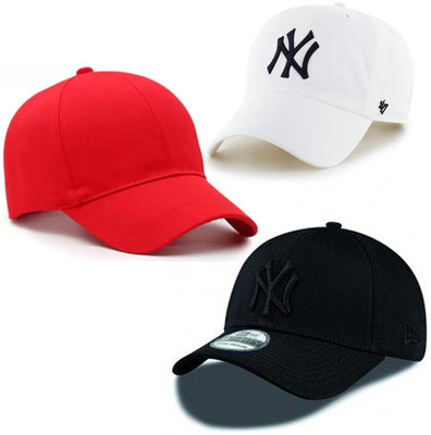 cap world Solid, Self Design, Embroidered Sports/Regular Cap Cap(Pack of 3)