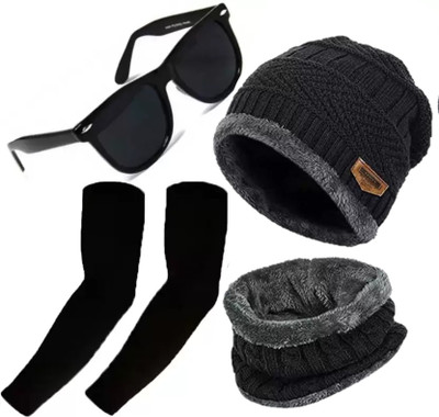 MOKD Solid Beanie Cap(Pack of 3)