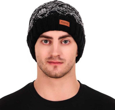 Knotyy Self Design Beanie Cap