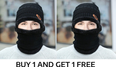 FASHLOOK Beanie Cap(Pack of 2)