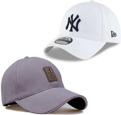 cap world Solid, Self Design, Embroidered Sports/Regular Cap Cap(Pack of 2)