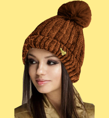 COOL INDIANS Solid, Self Design Beanie Cap