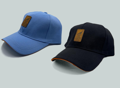 ALAMOS Printed, Self Design, Solid Sports/Regular Cap Cap(Pack of 2)