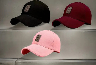 CLASSYMESSI Printed, Self Design, Solid Sports/Regular Cap Cap(Pack of 3)